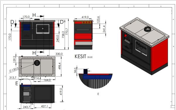 4020 Wood Burner Cooking Stove - Image 18